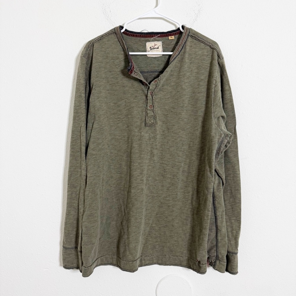 Jeremiah American legacy Men's Green Henley Shirt